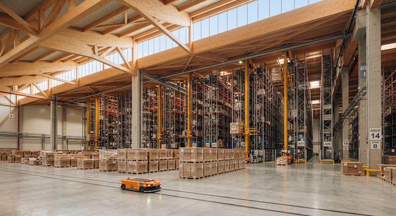 Modern architectural logistics warehouse