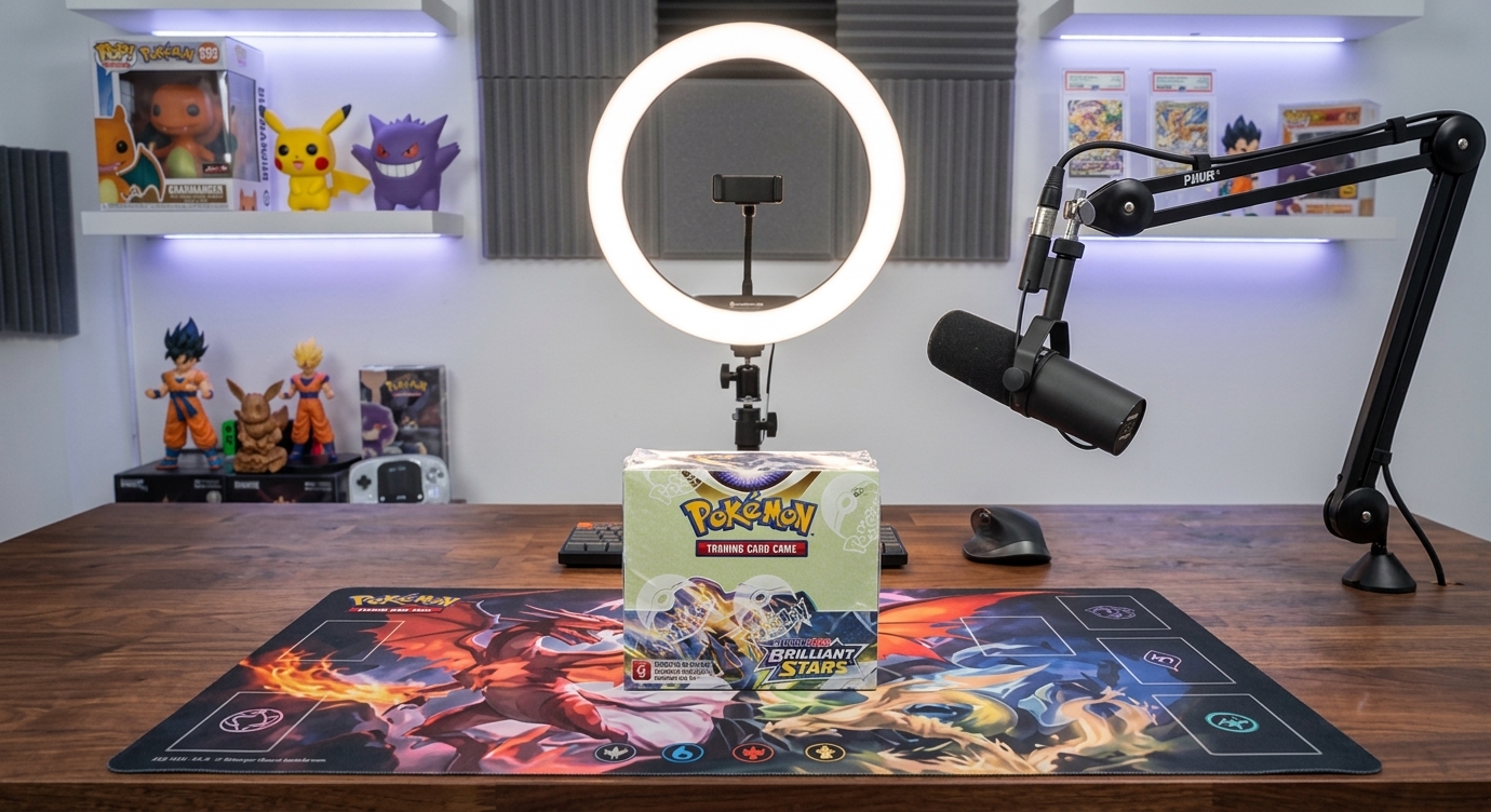 Streaming studio desk with sealed booster case